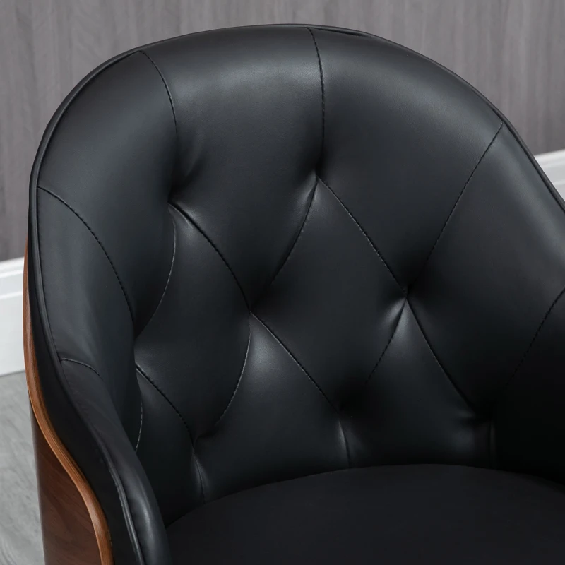 HOMCOM Krzesło do jadalni, zestaw 2 krzeseł z oparciem do kuchni, skóra ekologiczna