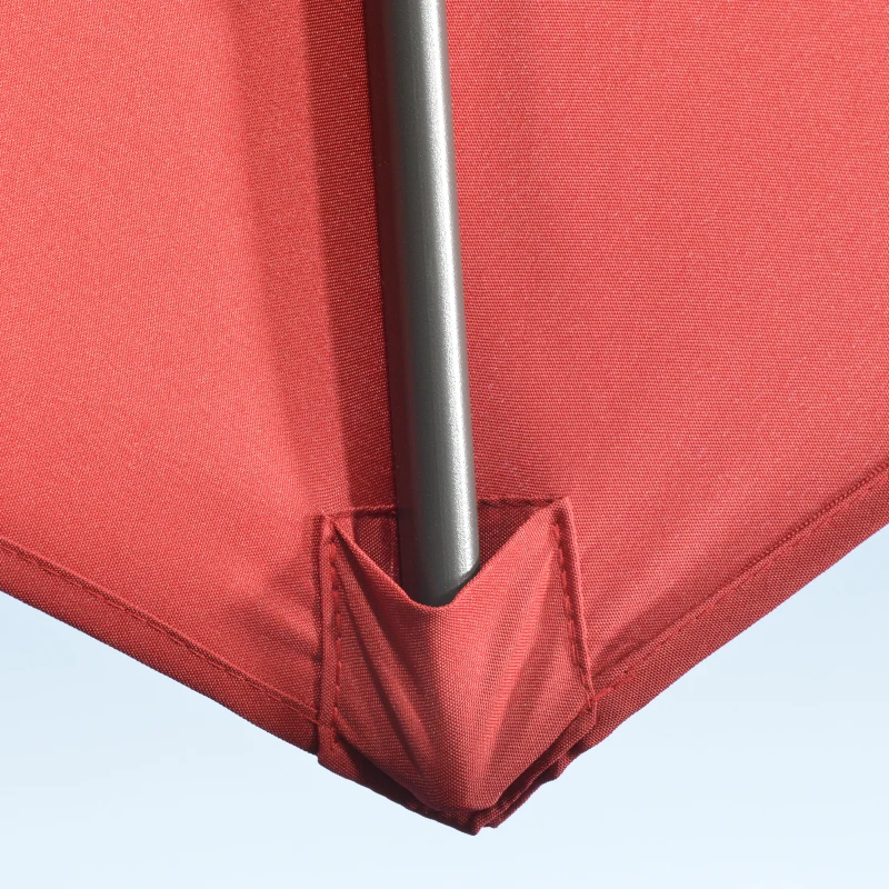 Outsunny Parasol déporté Ø 3 m octogonal inclinable manivelle avec pied en acier Rouge vineux