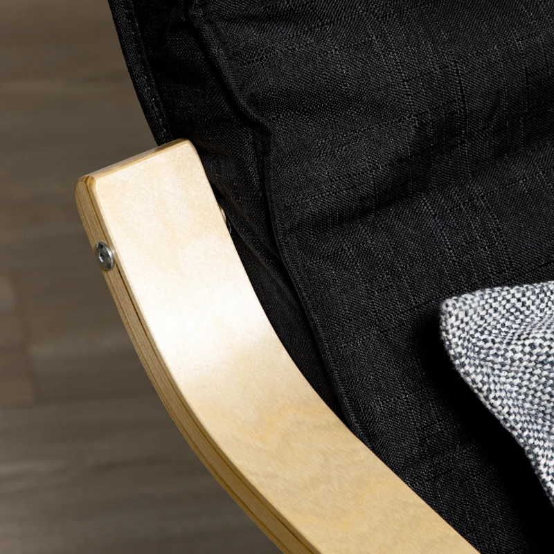 HOMCOM Fotel relaksacyjny, krzesło bujane, fotel do odpoczynku, fotel relaksacyjny z regulowanym podnóżkiem