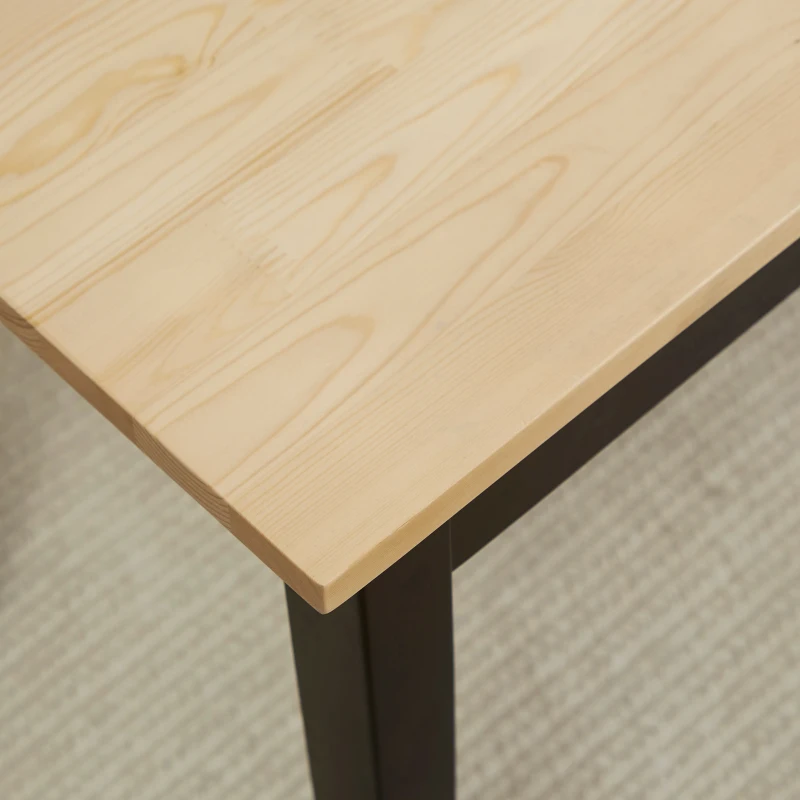 HOMCOM Moderne bank voor 2 personen, houten bank, massief hout, gelakt, naturel + zwart