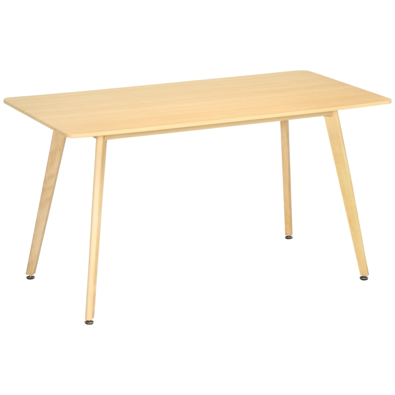 HOMCOM Esstisch, Küchentisch, Tischplatte in Holzoptik, Beine aus Buchenholz, 140 x 70 x 75 cm