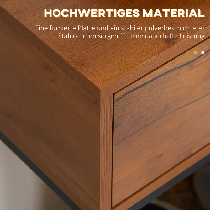 HOMCOM Consoletafel in industrieel design, bijzettafel, dressoir, 1 lade, bruin+ zwart