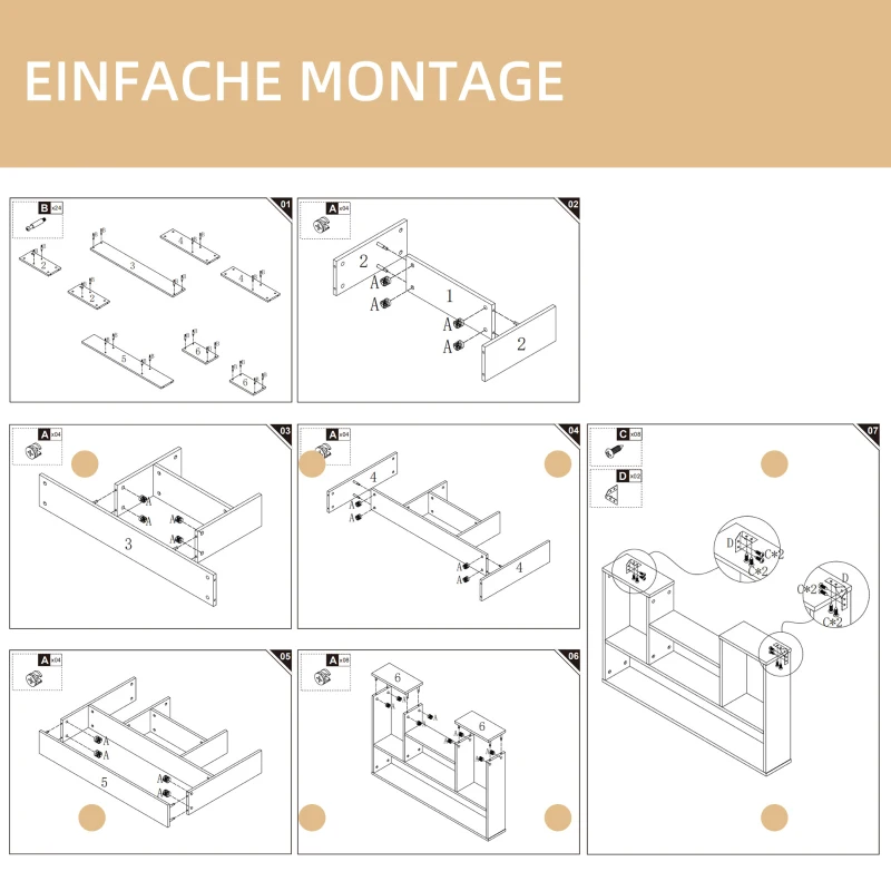 HOMCOM Półka ścienna, półka wisząca z 5 półkami, regał na książki do salonu