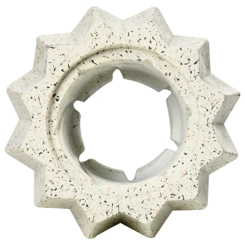 Outsunny Tischkamin in Steinoptik, Windschutz, Feuerstelle mit Brennkammer, Windlicht, Grau