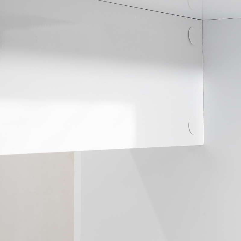 HOMCOM Bartisch, modernes Design, Hochglanz Oberfläche, Küchentresen, Weiß