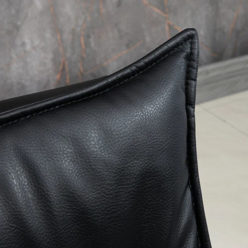 Homcom relaxfauteuil met kruk, draaibaar, verstelbare rugleuning, stalen frame, zwart