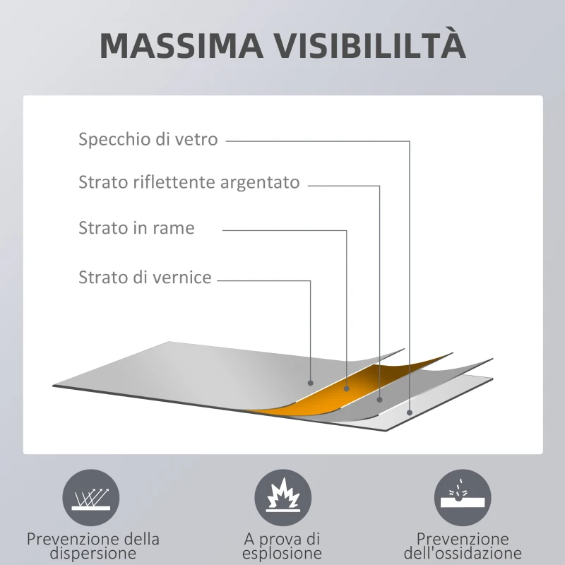 HOMCOM Specchio da parete e da appoggio in Legno di Pino con Ganci inclusi, 53.5x163cm