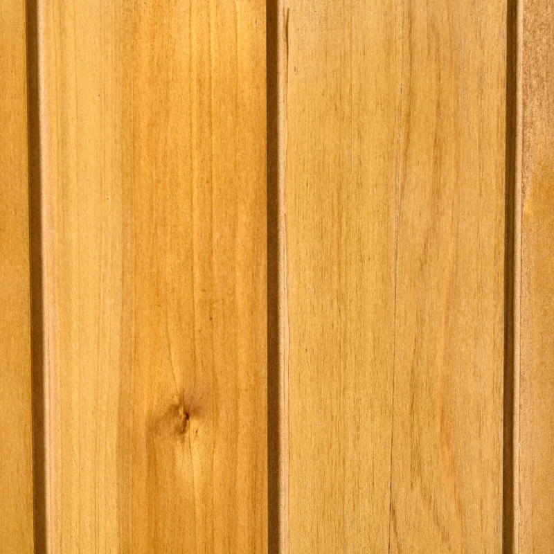 Outsunny Casetta da Giardino in Legno a 2 Ante con Sgabello Alto a 2 Ripiani e Tetto Idrorepellente, 140x75x157 cm