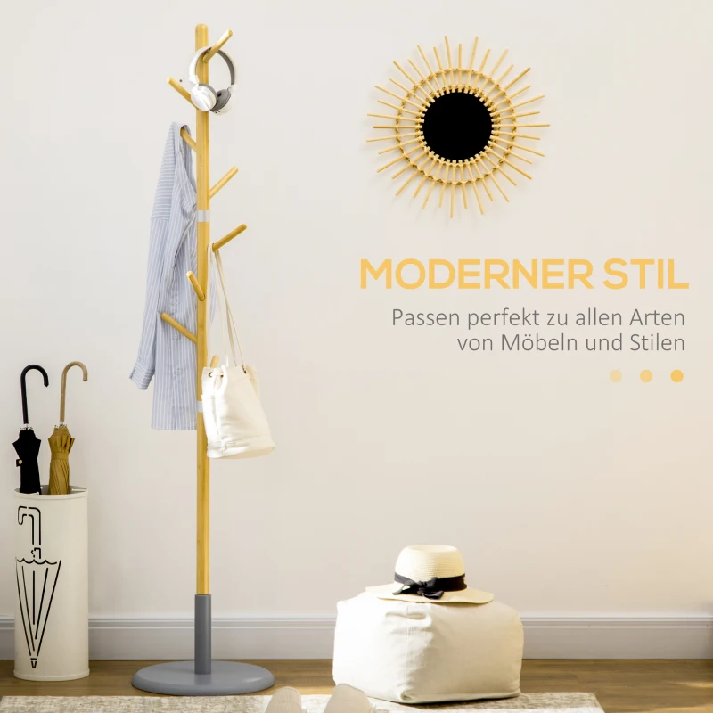 HOMCOM Stojak na ubrania o wysokości 175,6 cm z 8 hakami