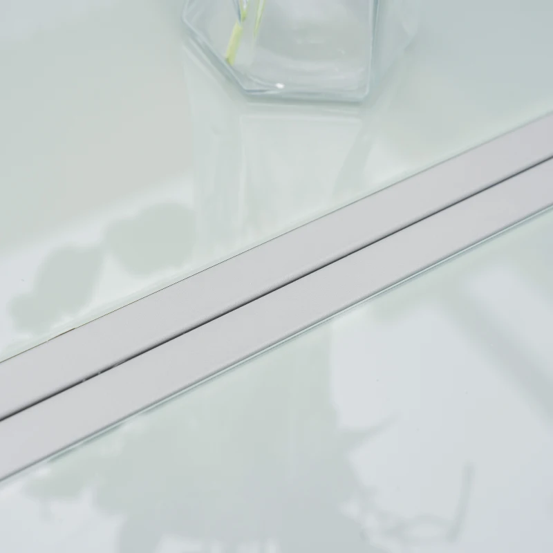 Outsunny Set da Giardino con Tavolo in Vetro Temperato e 6 Sedie con Tessuto a rete, Grigio