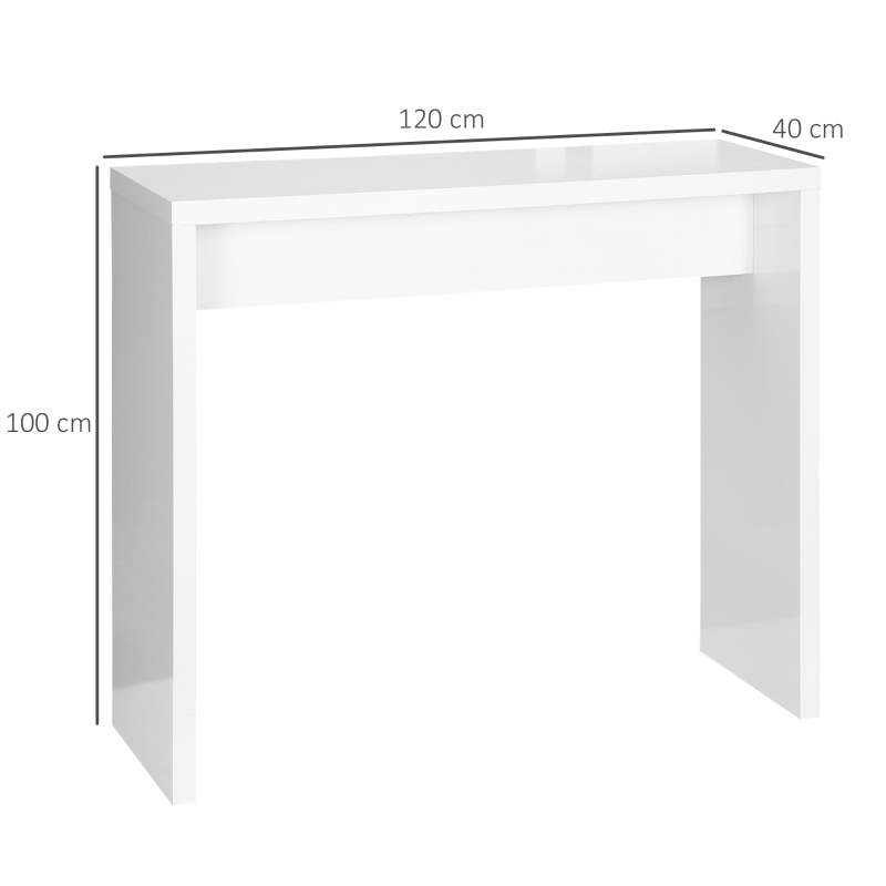 HOMCOM Bartisch, modernes Design, Hochglanz Oberfläche, Küchentresen, Weiß