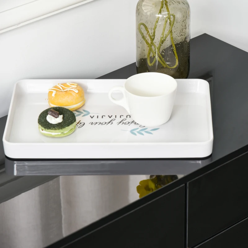 HOMCOM Mobiletto Multiuso Nero con 2 Cassetti e 2 Armadietti ad Apertura a Pressione, 117x36x74cm