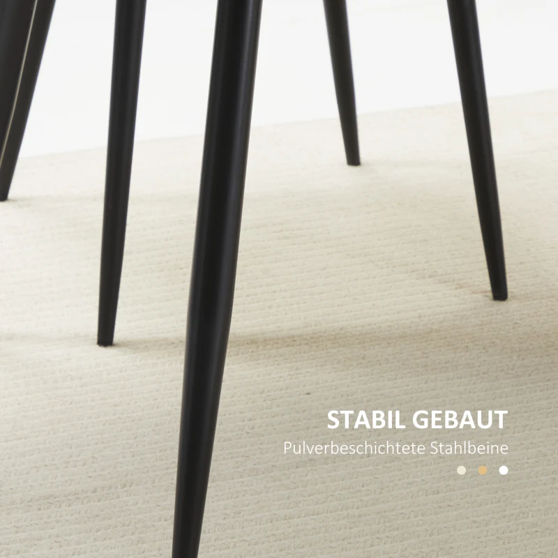 HOMCOM Skandi design eettafel, keukentafel, voor 4 personen, houtlook, 140 cm x 80 cm x 76 cm, naturel + zwart