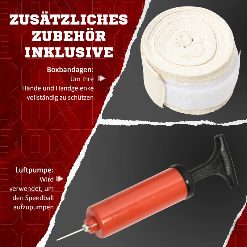 SPORTNOW Worka do boksu, 1,63-2,05m stojak do boksu z piłką do uderzeń, drążkiem refleksyjnym, tarczą