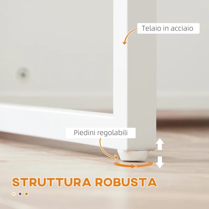 HOMCOM Isola da Cucina con 3 Ripiani in Stile Moderno e Porta coltelli in acciaio, 105x65x90 cm Bianco