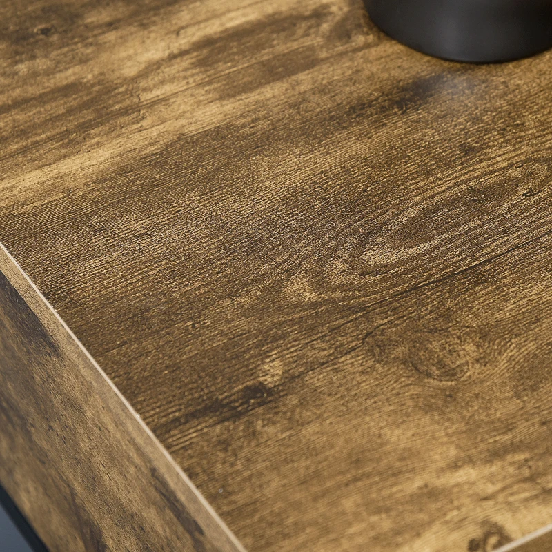 HOMCOM Mobile in Stile Industriale con Cassetto e Armadietto in Legno e Acciaio, 147x40x77cm, Marrone