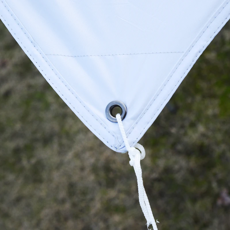 Outsunny Abrigo de Campismo Portátil Tenda de Campismo Impermeável com Proteção Solar 300x292 cm Branco