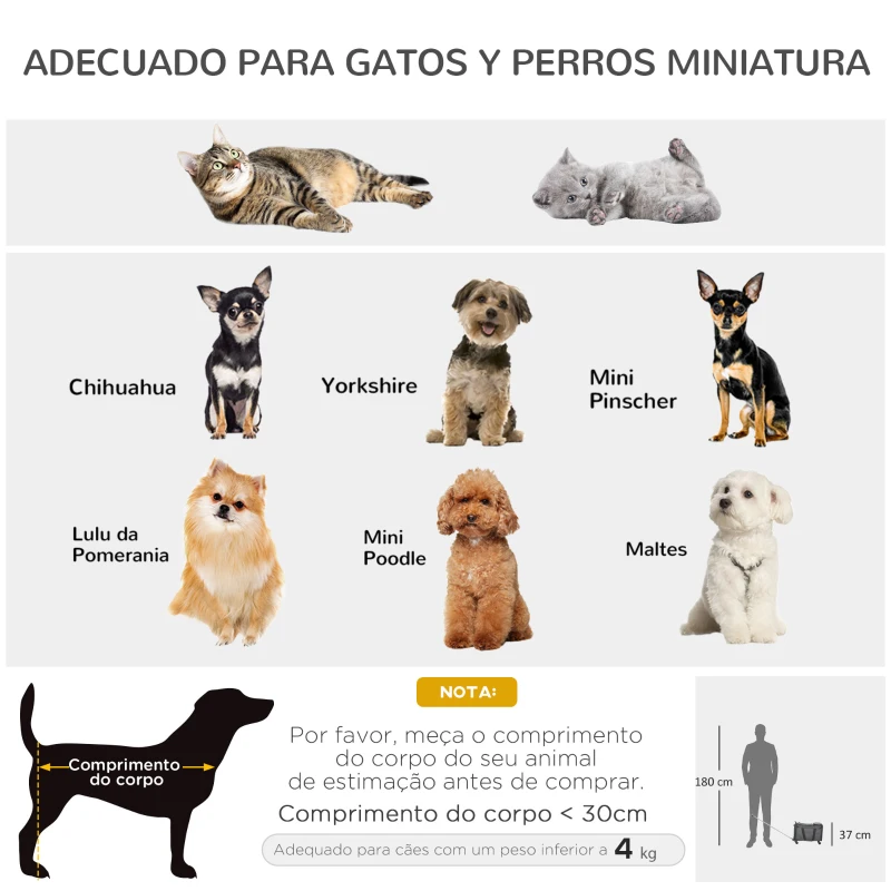PawHut Transportadora para Animais de Estimação 4 em 1 com Rodas Bolsa de Transporte para Cães e Gatos 50x31x37 cm Cinza