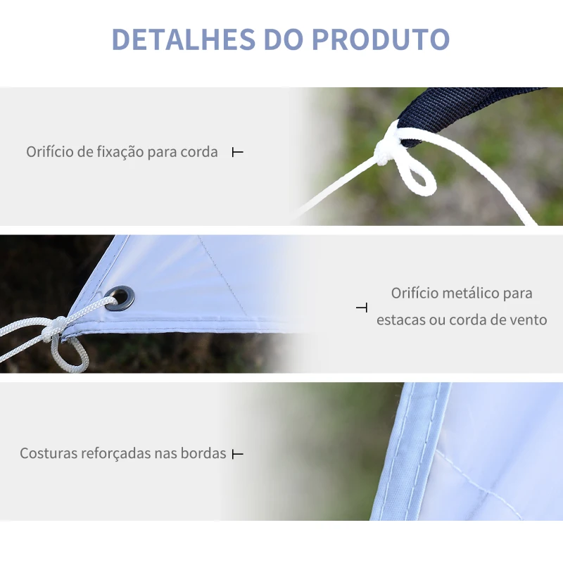 Outsunny Abrigo de Campismo Portátil Tenda de Campismo Impermeável com Proteção Solar 300x292 cm Branco