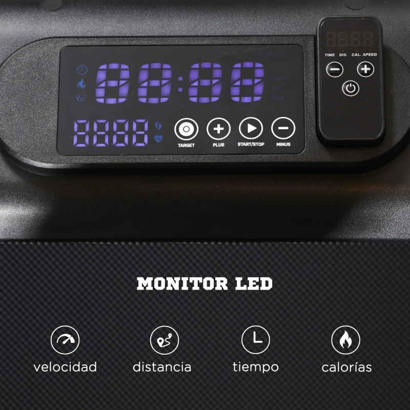 SPORTNOW 2 en 1 Cinta de Correr Plegable Cinta de Andar Velocidad 12 km/h Superficie de Carrera 36x105 cm 135x65x106 cm Negro