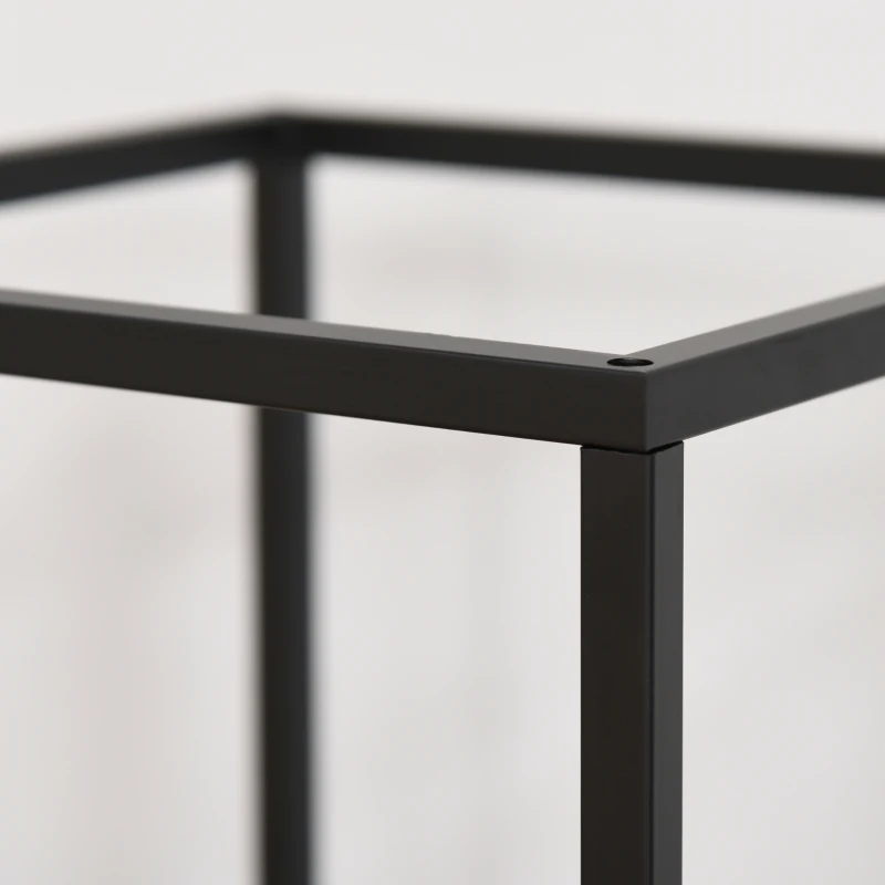 HOMCOM lampa podłogowa z 3 oprawkami żarówek nowoczesna lampa stojąca E27/E26 z przełącznikiem nożnym do salonu sypialni stal kolor czarny 30 x 30 x 140 cm