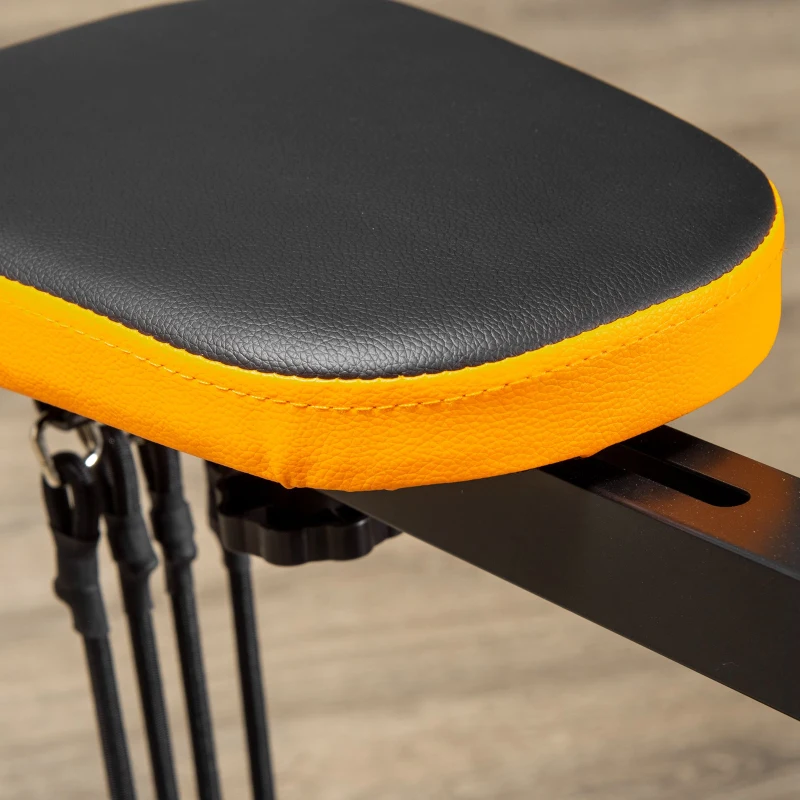 HOMCOM Heimtrainer für Squats, Kniebeugen, höhenverstellbar, klappbar, Stahl, schwarz+gelb, 90B x 63T x 124-136Hcm