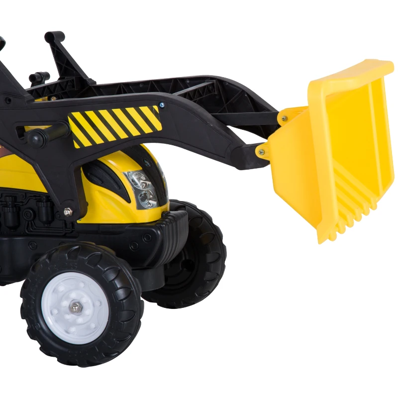HOMCOM Trettraktor Tretauto Traktor ab 3 Jahre Spielzeug Kinder Schwarz+Gelb 114 x 41 x 52 cm