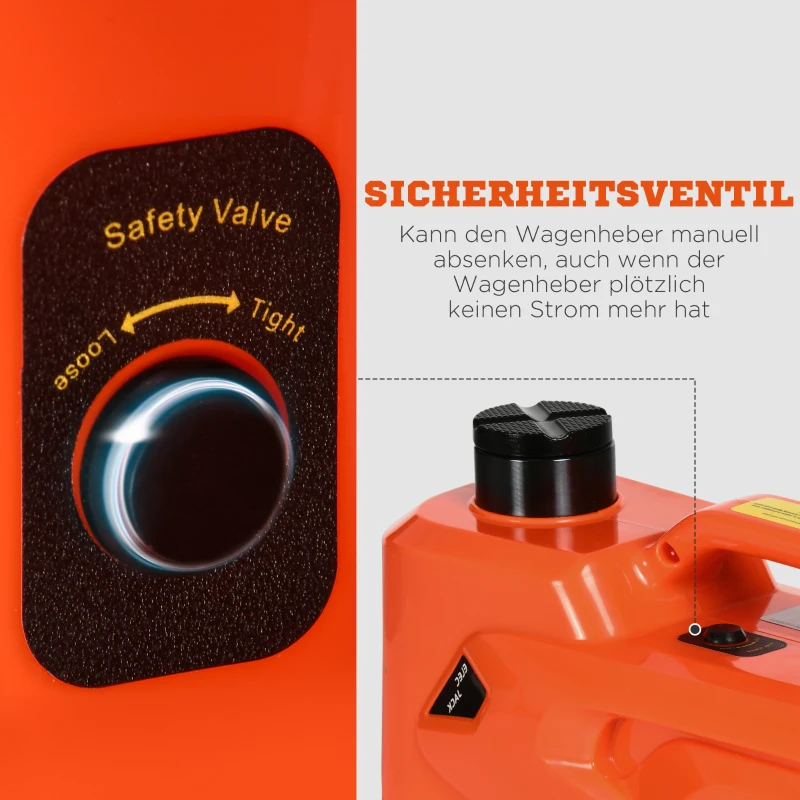 DURHAND 5T Zestaw na podnośnik samochodowy, 12 V podnośnik nożycowy z kluczem udarowym dla samochodów