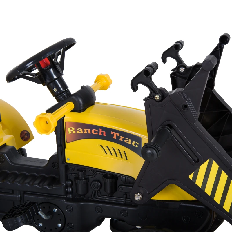 HOMCOM Trettraktor mit Anhänger Tretauto Traktor ab 3 Jahre Kinder 167 x 41 x 52 cm