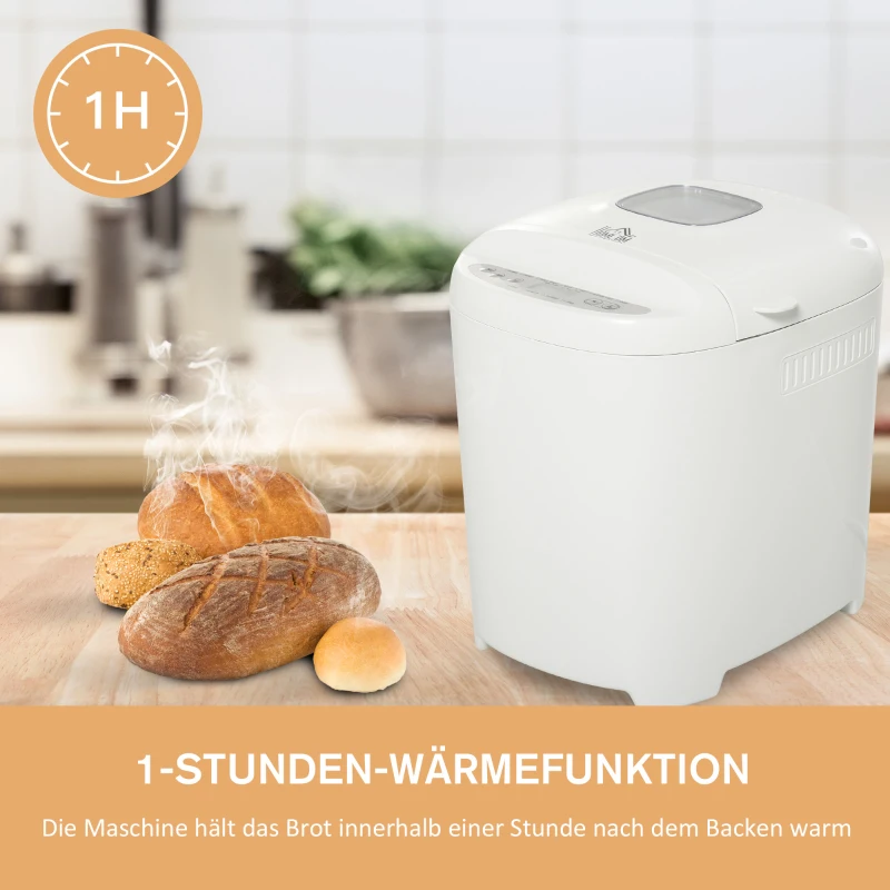 HOMCOM broodbakmachine met 11 bakprogramma's
