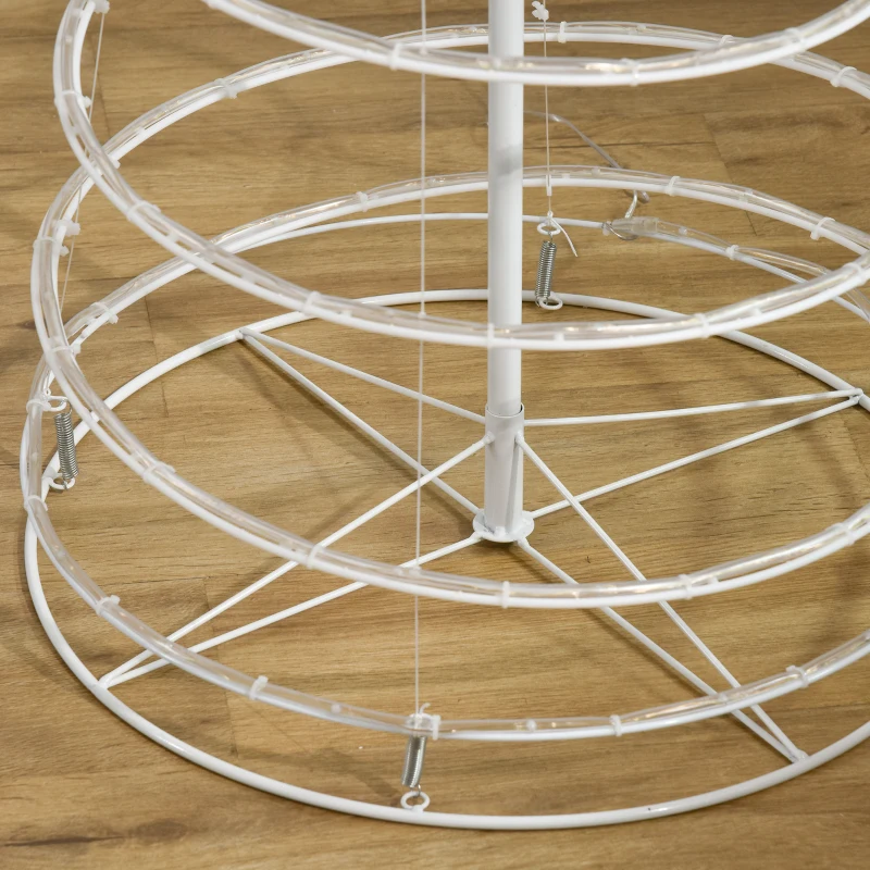 Choinka spiralna LED Outsunny choinka z 135 mini lampkami lekka choinka do pomieszczeń i na zewnątrz dekoracja świąteczna PP tworzywo sztuczne metal kolor biały Ø55 x 183 cm