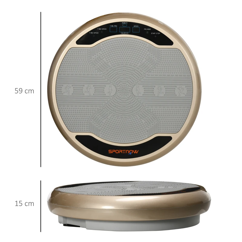 SPORTNOW Wibracyjna płyta 200 W urządzenie do treningu z taśmami ekspanderów, pilotem zdalnego sterowania