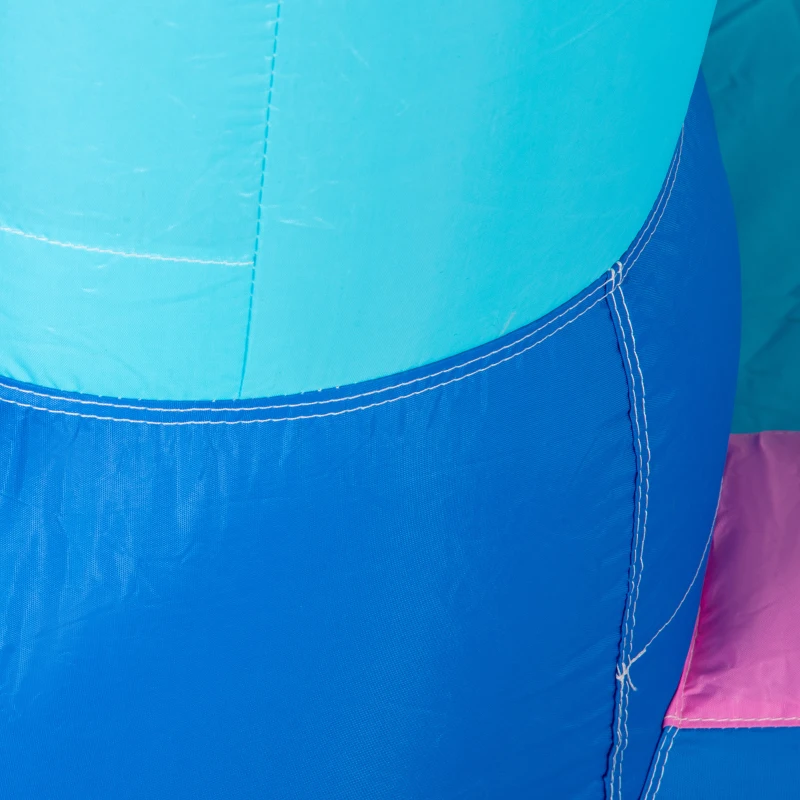 Outsunny opblaasbaar springkasteel met glijbaan, springkussen, waterbassin, waterstralen, 330 x 280 x 200 cm