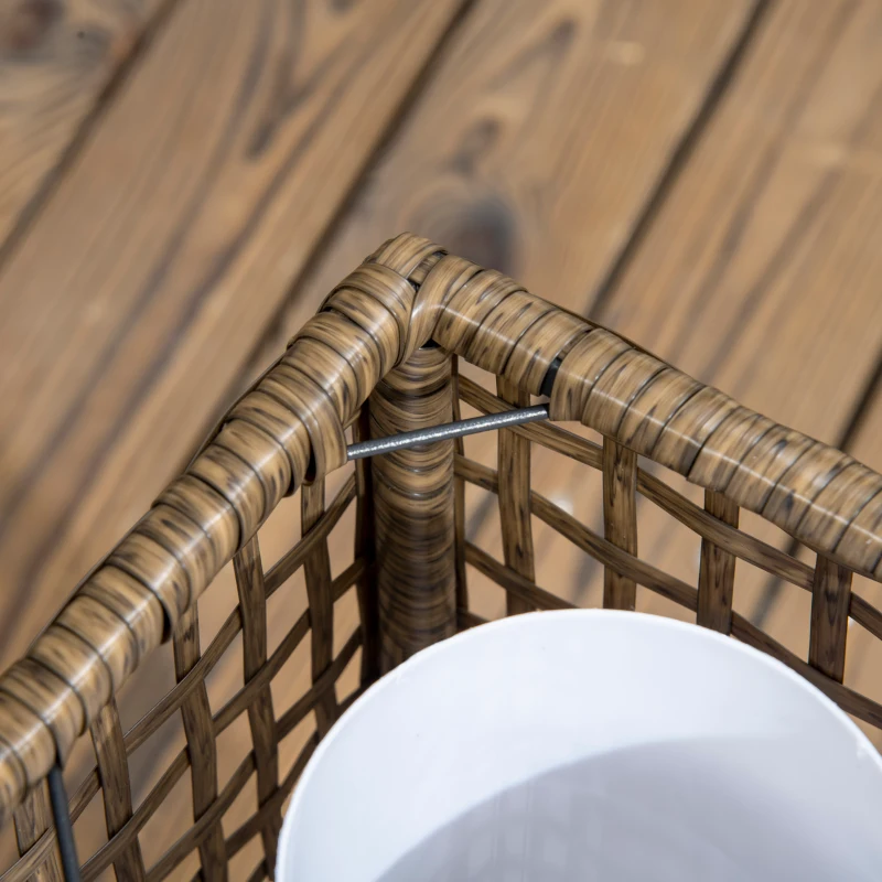 Outsunny lampa zewnętrzna, lampa ogrodowa, zasilana energią słoneczną, czas palenia 8h, automatyczne włączanie, wygląd rattanu, 15,5 x 15,5 x 46 cm