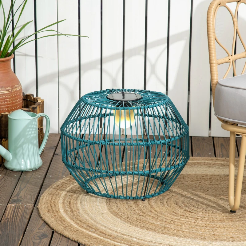 Outsunny Außenleuchte, Solarleuchte, Gartenlampe, 8h Leuchtdauer, Automatische LED Gartenlampe, grün, 45 x 45 x 31 cm