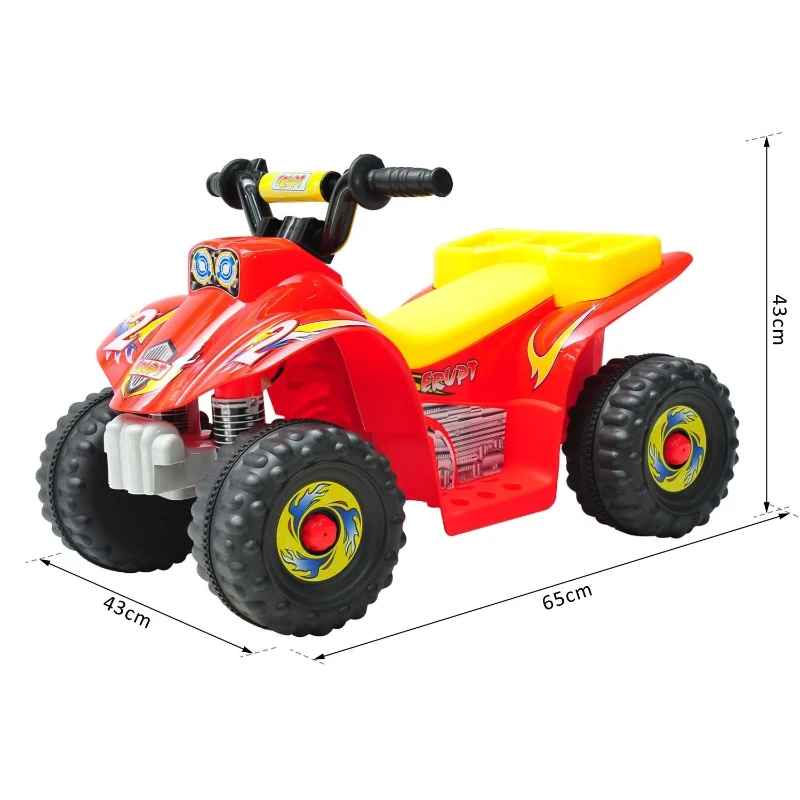HOMCOM Quad ATV Mini Elektro-Quad Kinderauto Kinderwagen Elektroauto Kinderfahrzeug Kindermotorrad Elektroquad Kinderquad Elektromotorrad für 18-36 Monaten Kinder Rot