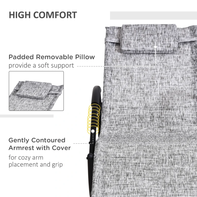 Outsunny Sezlong Scaun Balansoar Gravitatie Zero 160x61x79cm Gri