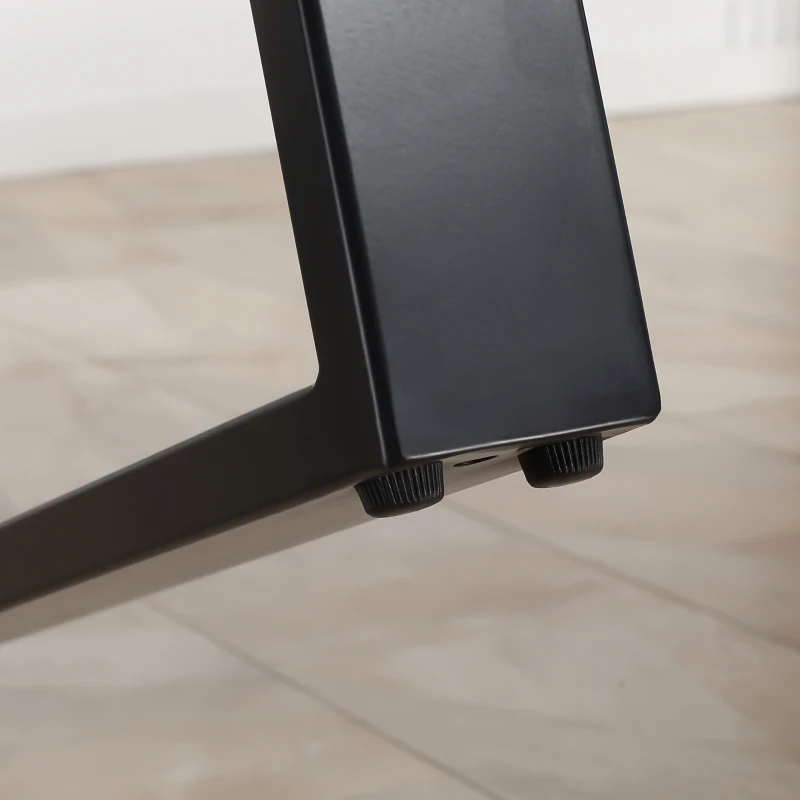 HOMCOM Tavolo da Pranzo Rettangolare Stile Industriale per 8 Persone, 180x90x75cm, Grigio e Nero