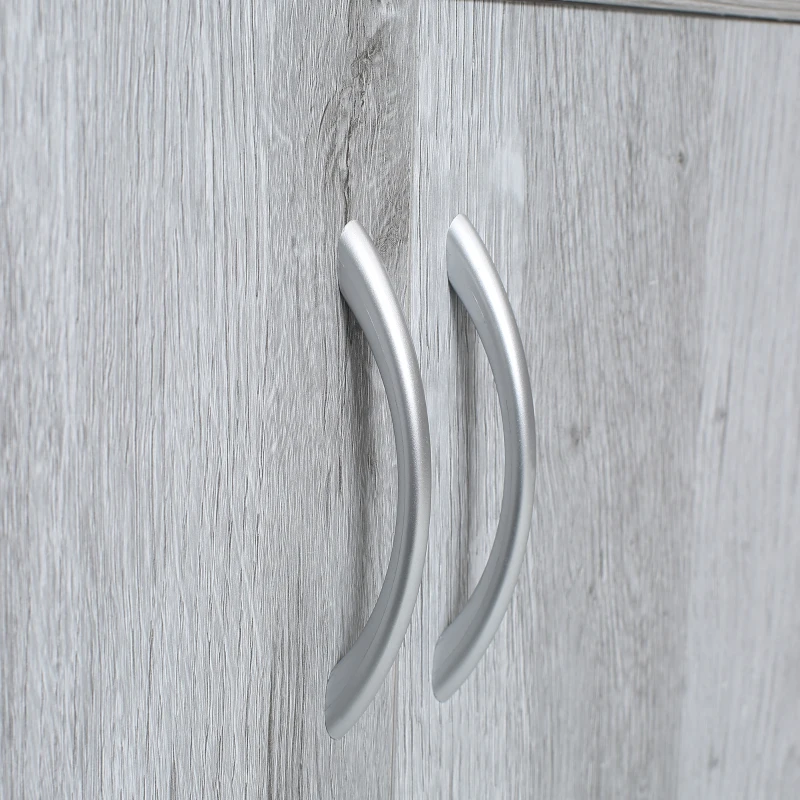 HOMCOM Buffet cuisine meuble de rangemen avec 1 placard double porte étagère réglable - 70 x 40 x 98 cm - gris