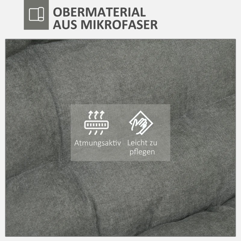 HOMCOM Loungestoel, fauteuil met verstelbare rugleuning, 360° draaibaar, velourlook, grijs(m-6)