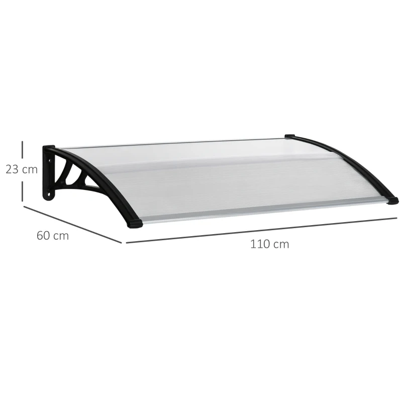 Outsunny Copertina Exterior 110×60 cm – Policarbonat Transparent & Aluminiu(m-3)