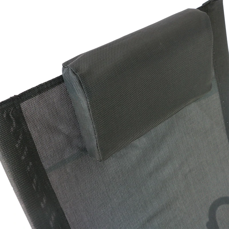 Outsunny Sezlong Leagan pentru Extern in Otel Invelit in Textilen, Negru