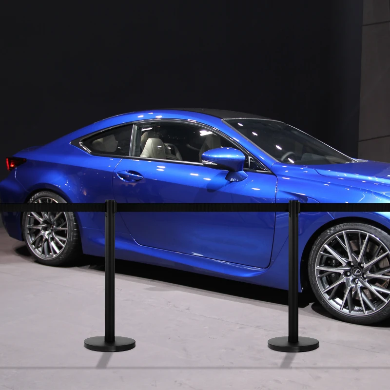 Homcom Coloane Separatoare – Otel Inox, Banda Neagra 90 cm