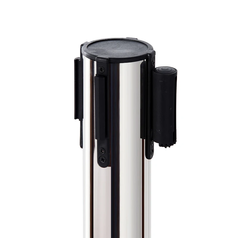 HOMCOM 2 stalpi de ghidare cu banda, Ф32x90cm, negri