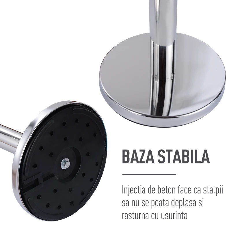 HOMCOM 2 stalpi de ghidare cu banda, Ф32x90cm, negri