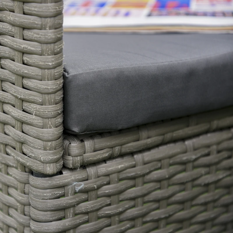 Outsunny Set Masuta si Scaune de Gradina, Sufragerie de Exterior din Ratan, Gri