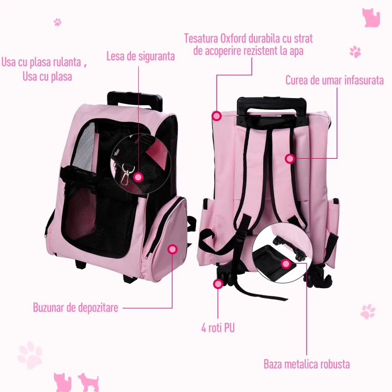 PawHut troller pentru animale, insertie de plasa, 36x30x49 cm