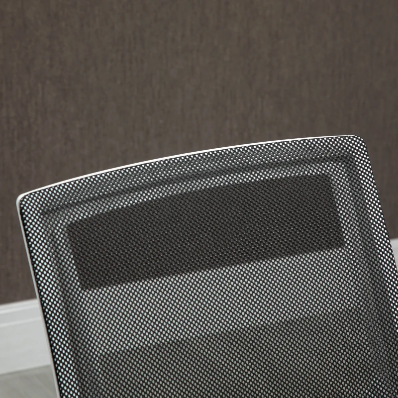 Vinsetto Cadeira de Escritório Ergonômica Giratória com Altura Ajustável Apoio para os Braços Dobrável Suporte Lombar e Encosto Transpirável 62,5x55x94-104cm Preto