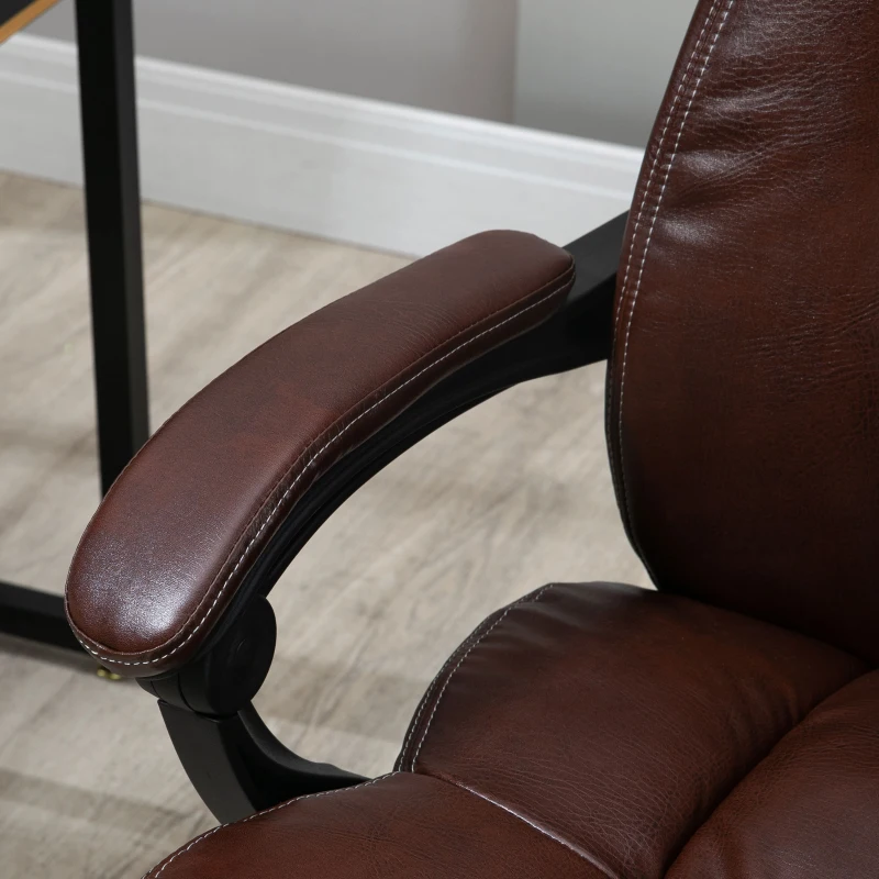 Vinsetto Cadeira de Escritório e Giratória Cadeira de Escritório com Altura Ajustável 6 Pontos de Massagem Controle Remoto e Apoio para os Pés Retrátil 68,5x68,5x119-127cm Marrom