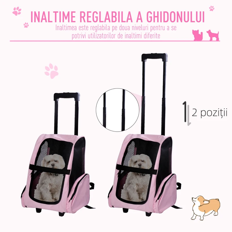 PawHut troller pentru animale, insertie de plasa, 36x30x49 cm